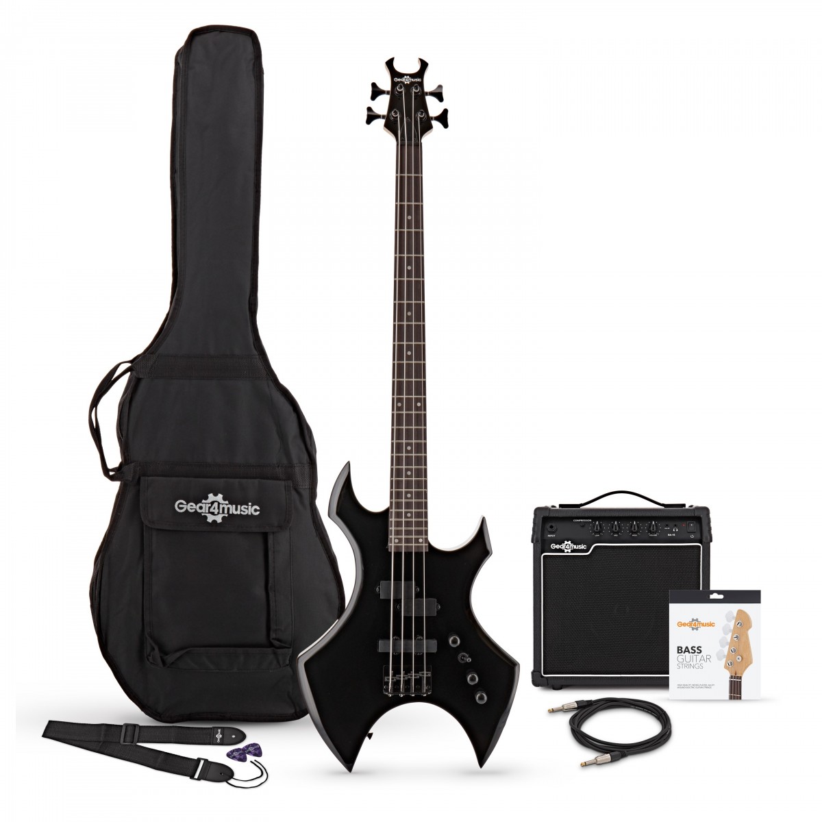 Harlem X Bass Guitar + 15W Amp Pack Black