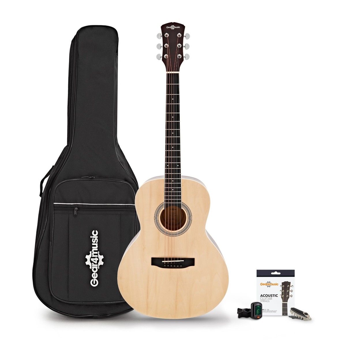 Parlour Acoustic Guitar & Accessory Pack Natural