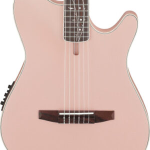 Ibanez TOD10N Tim Henson Tree of Death Thinline Acoustic Guitar in Pearl Pink Flat