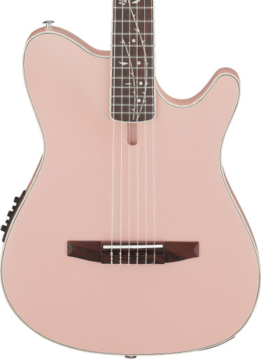 Ibanez TOD10N Tim Henson Tree of Death Thinline Acoustic Guitar in Pearl Pink Flat
