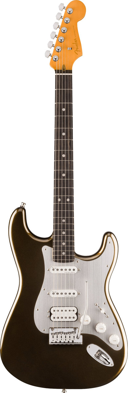 Fender American Ultra II Stratocaster HSS Ebony Fingerboard in Texas Tea - Image 5