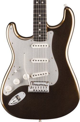 Fender American Ultra II Stratocaster Left Handed Ebony Fingerboard in Texas Tea