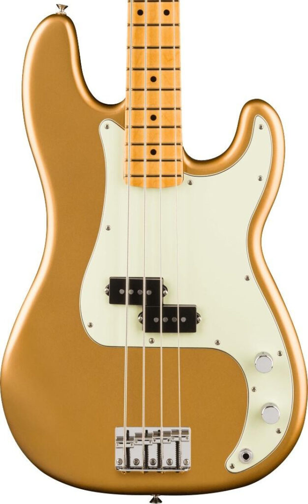 Fender 75th Anniversary Player II Precision Bass Guitar in Aztec Gold