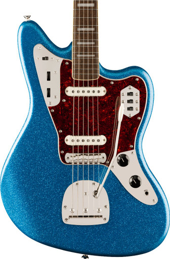 Squier Limited Edition Classic Vibe '70s Jaguar in Blue Sparkle, Matching Headstock