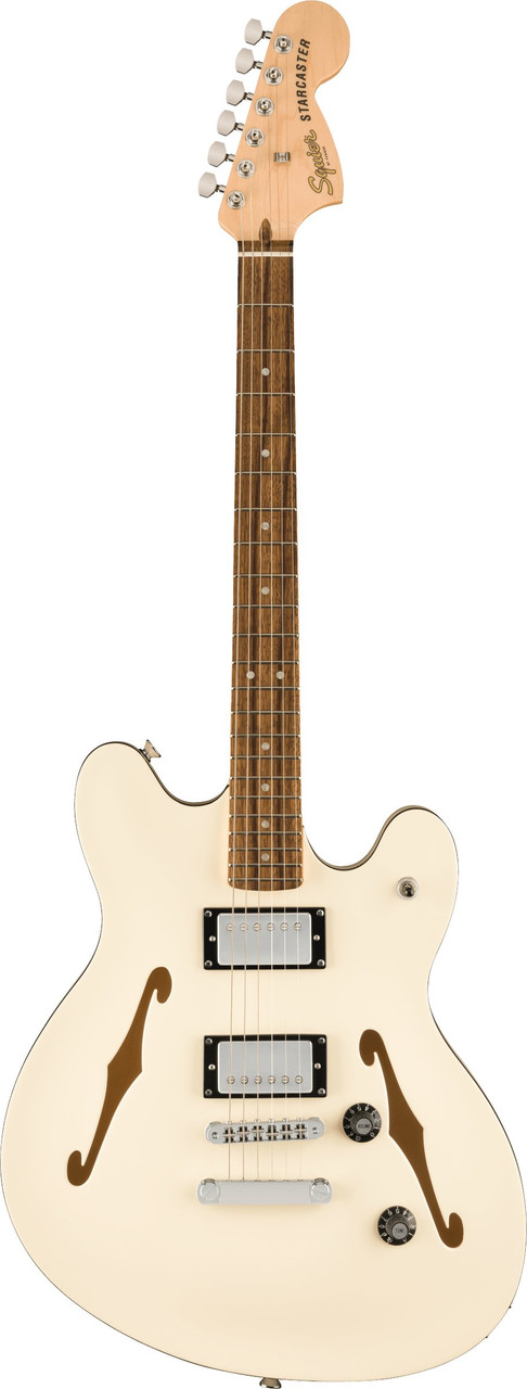 Squier Affinity Series Starcaster Deluxe in Olympic White - Image 5
