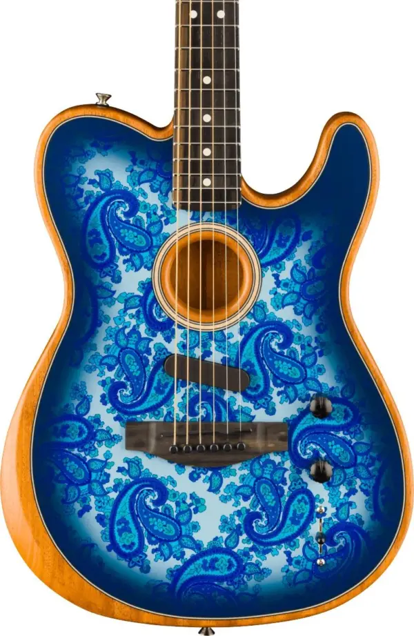 Fender Limited Edition American Acoustasonic Telecaster in Blue Paisley - Image 1