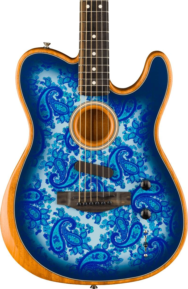 Fender Limited Edition American Acoustasonic Telecaster in Blue Paisley - Image 1