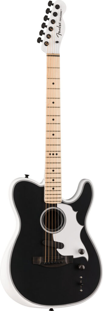 Fender Limited Edition Jack White Triplesonic Acoustasonic Telecaster in Satin Arctic White with Black Top