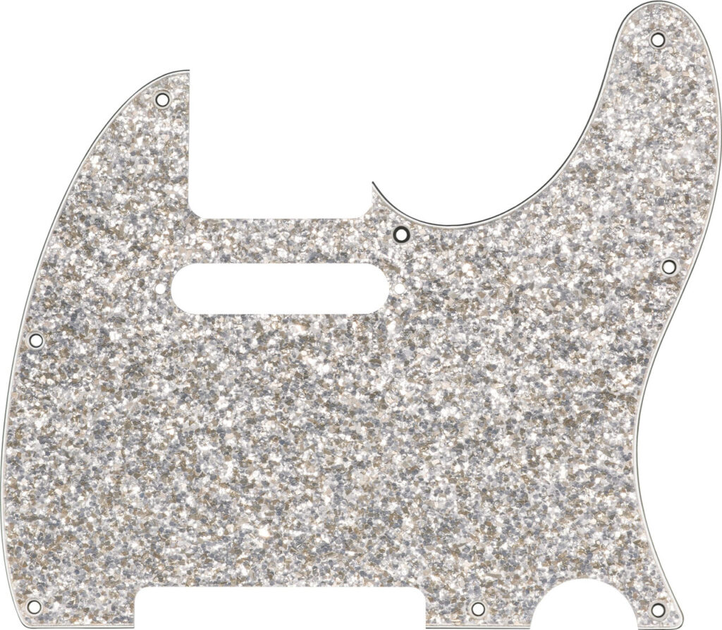 Fender Hybrid Glass/Glitter Telecaster SS Pickguard in Silver Sparkle