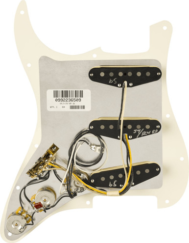 Fender Pre-Wired Strat Pickguard Pure Vintage 59 with RWRP Middle Parchment 11 Hole PG - Image 2