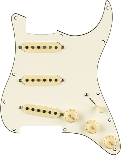 Fender Pre-Wired Strat Pickguard Pure Vintage 59 with RWRP Middle Parchment 11 Hole PG