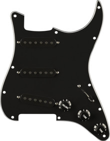 Fender Pre-Wired Strat Pickguard Pure Vintage 65 with RWRP Middle Black 11 Hole PG - Image 6