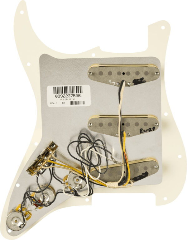 Fender Pre-Wired Strat Pickguard Pure Vintage 65 with RWRP Middle Parchment 11 Hole PG - Image 5