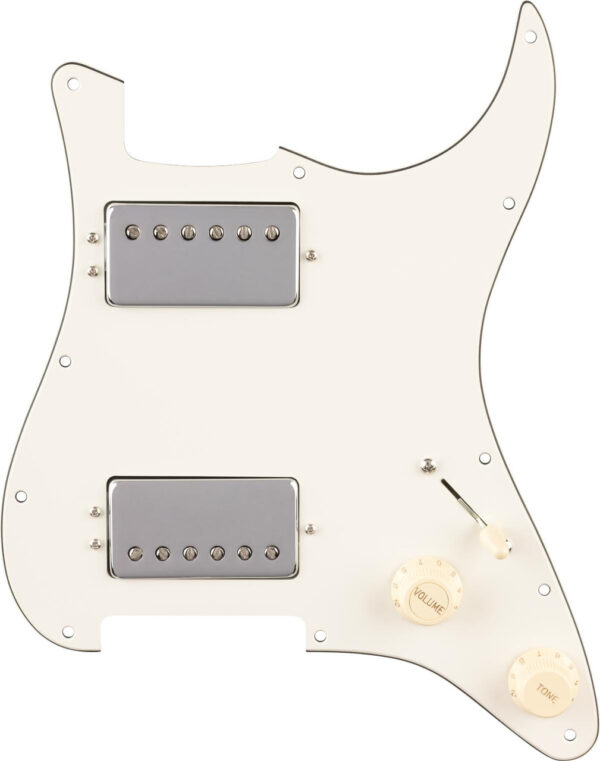 Fender Pre-Wired Strat Pickguard Quadra Tap HH Parchment 11 Hole PG - Image 4