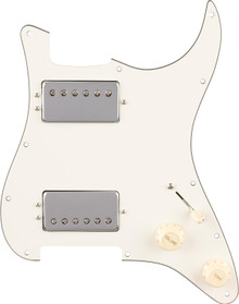 Fender Pre-Wired Strat Pickguard Quadra Tap HH Parchment 11 Hole PG - Image 2