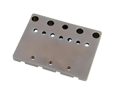 Fender HiMass String-Through 4-String Bass Bridge Assembly With Brass Saddles Black Chrome - Image 6