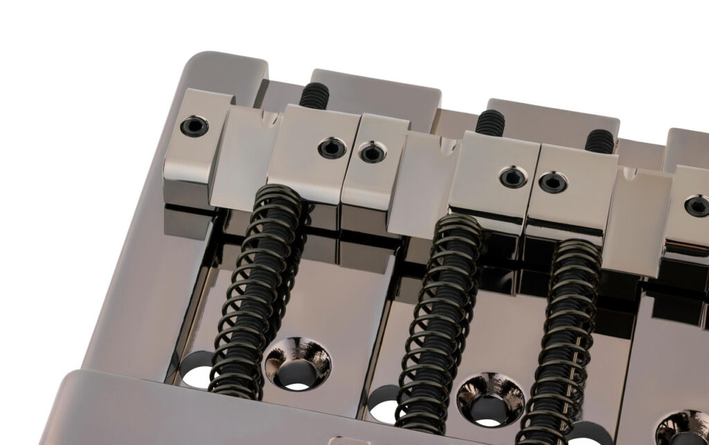 Fender HiMass String-Through 4-String Bass Bridge Assembly With Brass Saddles Black Chrome