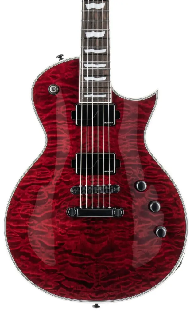 B Stock : ESP LTD EC-1000 QM Electric Guitar in See Thru Black Cherry Fluence - 001