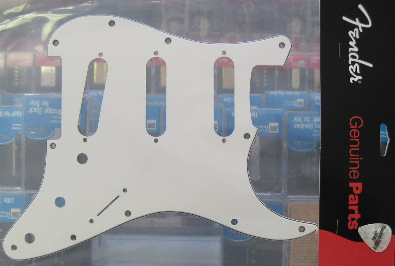 Fender 11 hole modern style SSS 3 ply pickguard in White - Image 4