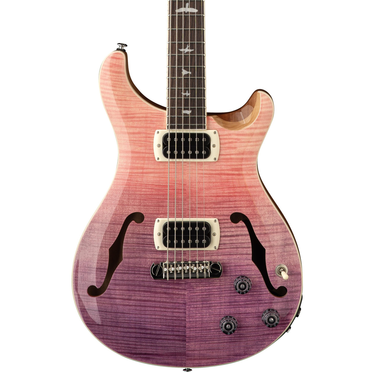 PRS SE Ed Sheeran Hollowbody I Piezo Baritone Electric Guitar in Pink Ombre
