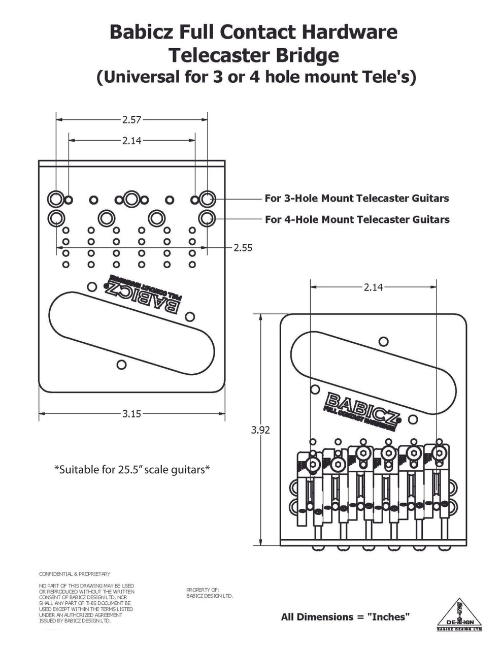Babicz FCH Tele Single Coil Bridge in Nickel - Image 5