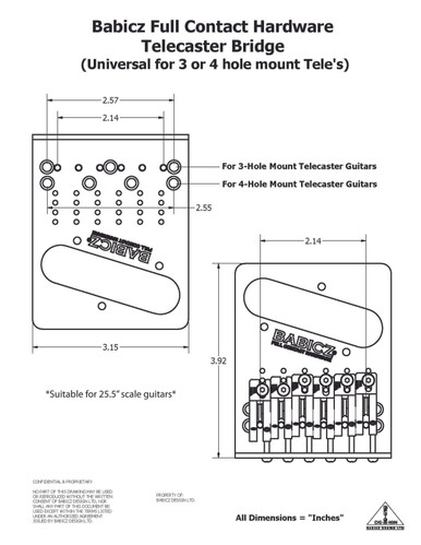 Babicz FCH Tele Single Coil Bridge in Nickel - Image 2