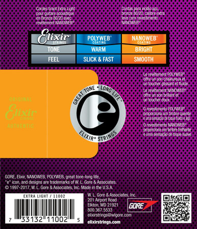 Elixir Bronze Nanoweb - Extra Light / 10-47 Acoustic Strings - Image 2
