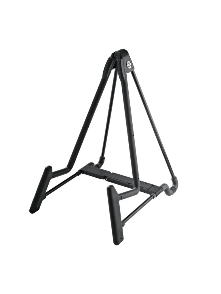 K&M 17581 Adjustable Height Electric Guitar Stand in Black