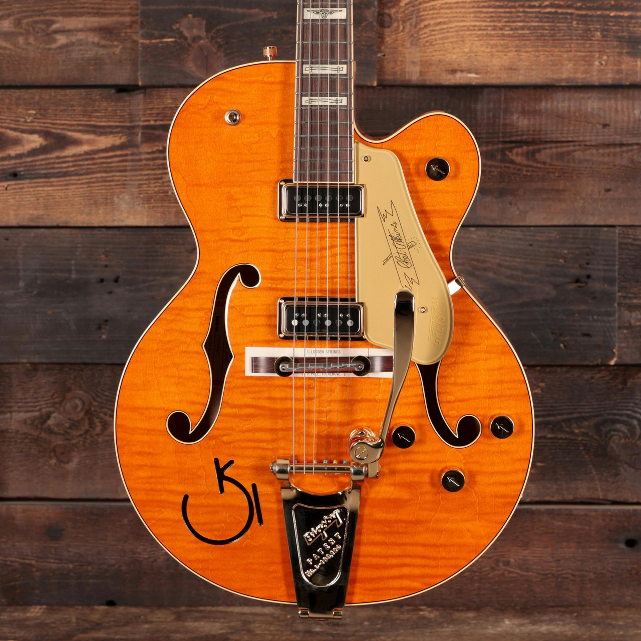 G6120T-55 Vintage Select Edition 55 Chet Atkins Hollow Body with Bigsby TV Jones Vintage Orange Stain Lacquer - Image 5
