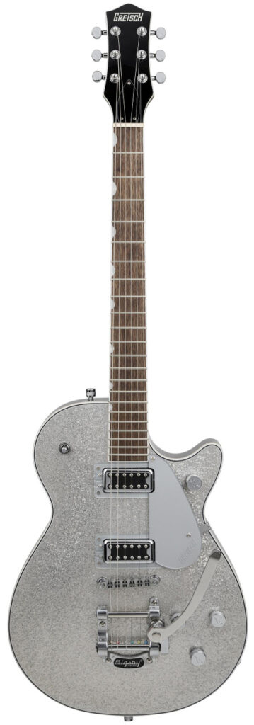 Gretsch G5230T Electromatic Sparkle Jet FT Bigsby Guitar In Silver Sparkle, Laurel Board