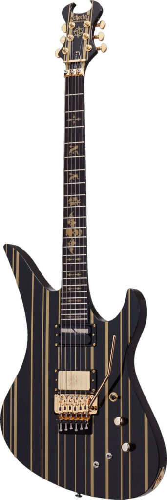 Schecter Synyster Gates Custom S in Black/Gold with Sustainiac