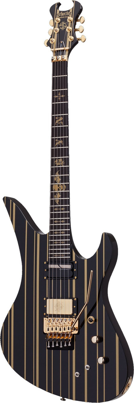 Schecter Synyster Gates Custom S in Black/Gold with Sustainiac - Image 5