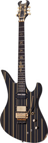 Schecter Synyster Gates Custom S in Black/Gold with Sustainiac - Image 3
