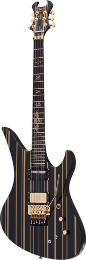 Schecter Synyster Gates Custom S in Black/Gold with Sustainiac - Image 2