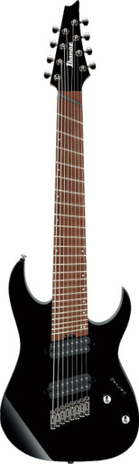 Ibanez RGMS8-BK Iron Label Multi-Scale 8 String in Black - Image 2