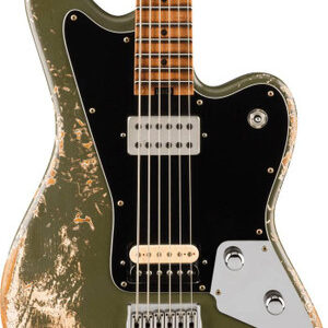 Jackson Custom Shop Misha Mansoor Baritone Surfcaster Electric Guitar in Army Drab Green Relic