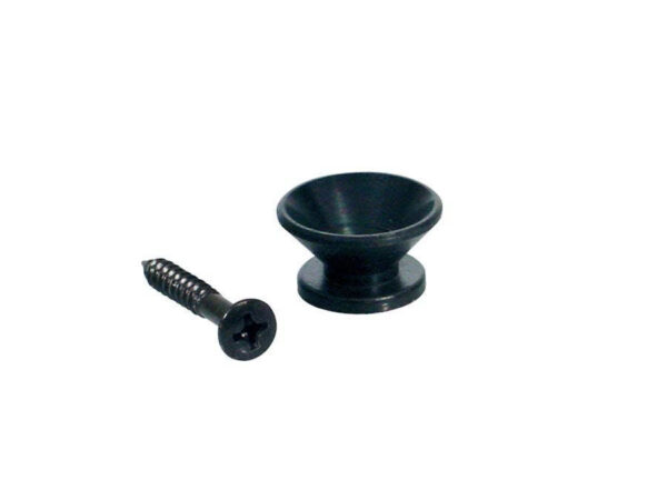 Metal Guitar Strap Buttons 14mm in Black x2 (V-Model) - Image 4
