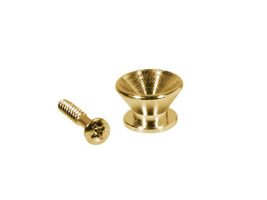 Metal Guitar Strap Buttons 14mm in Gold x2 (V-Model)
