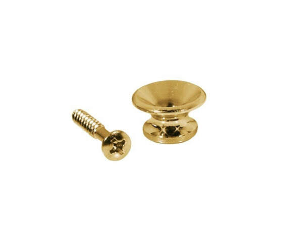 Metal Guitar Strap Buttons 13mm in Gold x2 (V-Model) - Image 4