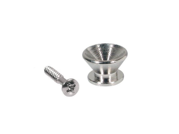 Metal Guitar Strap Buttons 14mm in Nickel x2 (V-Model) - Image 4