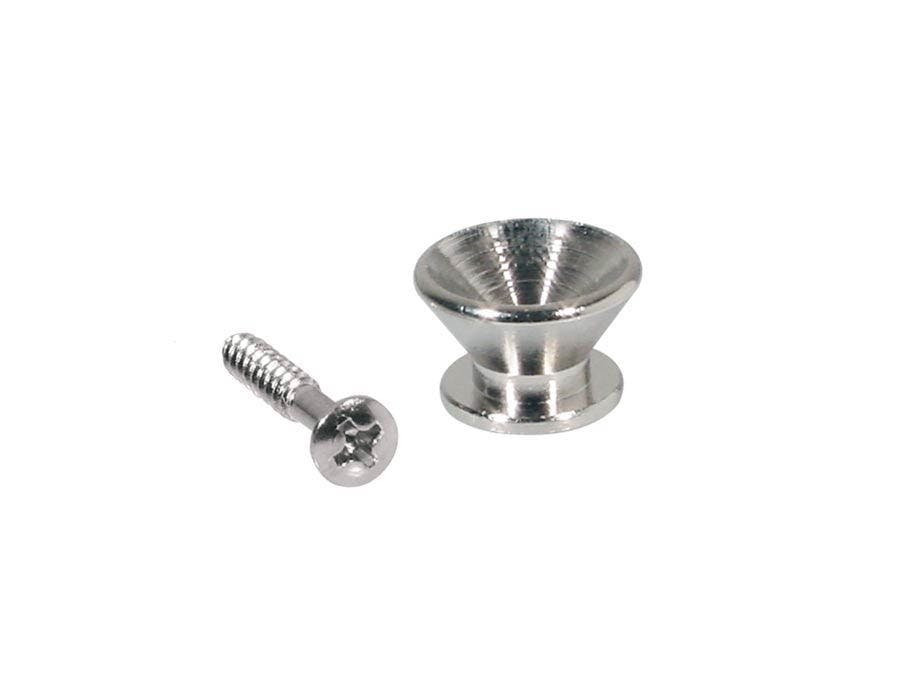 Metal Guitar Strap Buttons 14mm in Nickel x2 (V-Model)