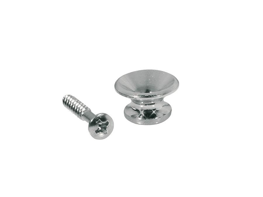 Metal Guitar Strap Buttons 13mm in Nickel x2 (V-Model)