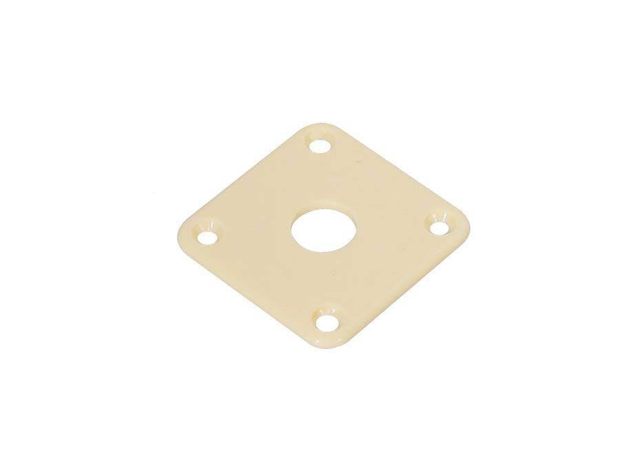Boston Guitar Parts Jack Plate, Square, Plastic 34X34Mm, Flat, Ivory