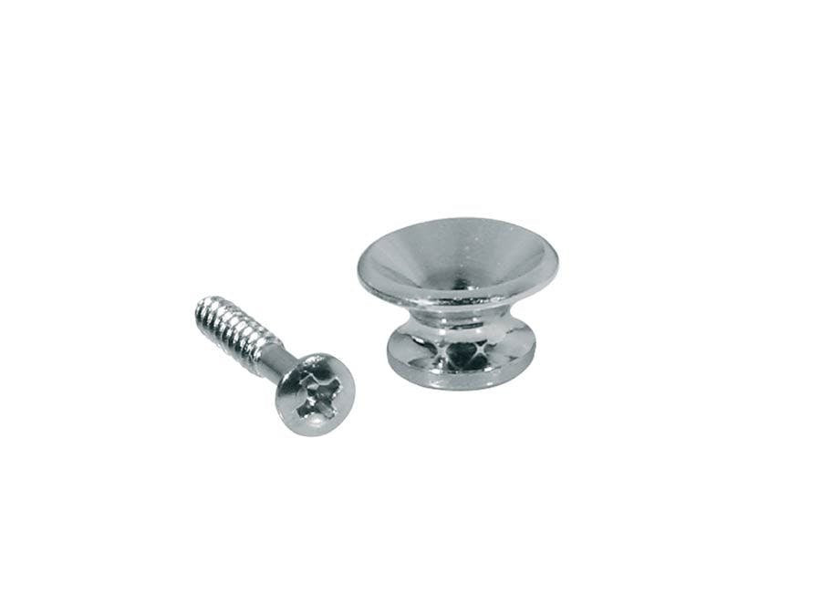 Metal Guitar Strap Buttons 13mm in Chrome x2 (V-Model)