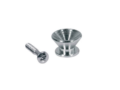 Metal Guitar Strap Buttons 14mm in Chrome x2 (V-Model)