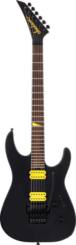 Jackson MJ Series Dinky in Stealth with Yellow Pickups