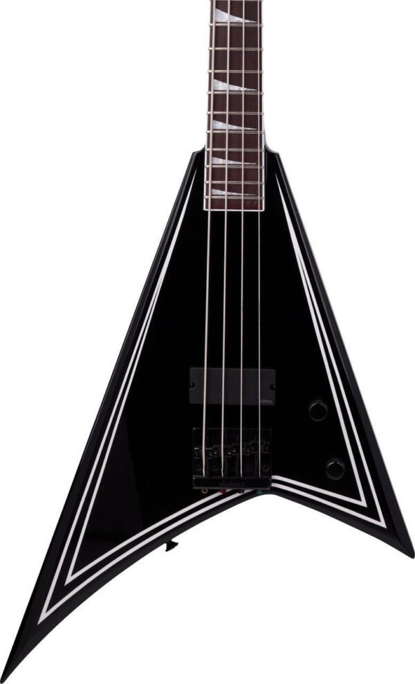 Jackson X Series RRB IV Rhoads Bass Guitar in Black with White Pinstripes