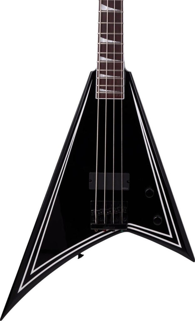 Jackson X Series RRB IV Rhoads Bass Guitar in Black with White Pinstripes