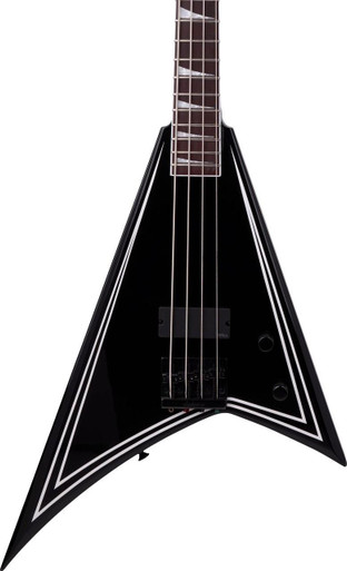 Jackson X Series RRB IV Rhoads Bass Guitar in Black with White Pinstripes