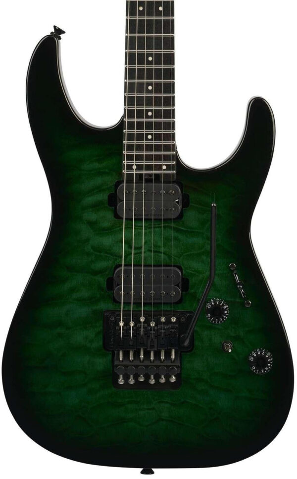 Charvel Pro-Mod Plus Dinky DK24 HH FR QM EB Electric Guitar in Cloaked Emerald Green - Image 1